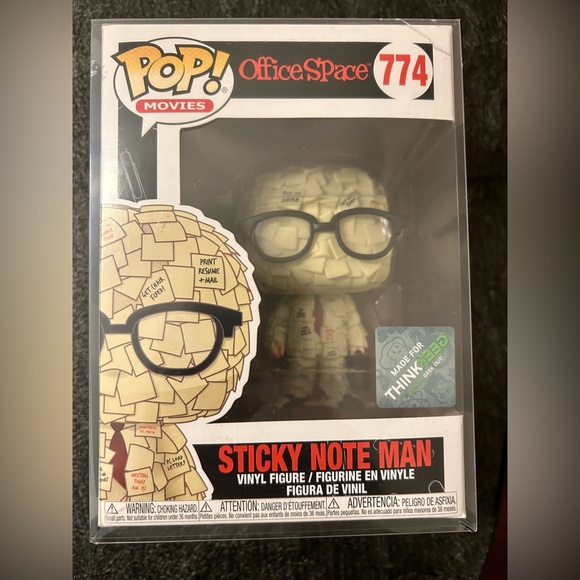 ✅Funko Pop OfficeSpace Sticky Note Man Shared Thinkgeek Sticker Exclusive Vinyl - Picture 1 of 8